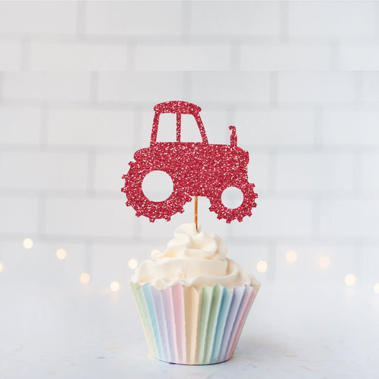 READY TO SHIP Tractor Cupcake Toppers