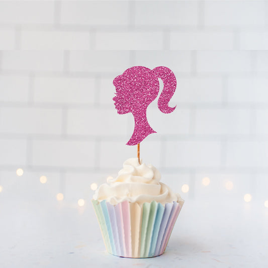 READY TO SHIP Glamour Girl Cupcake Toppers