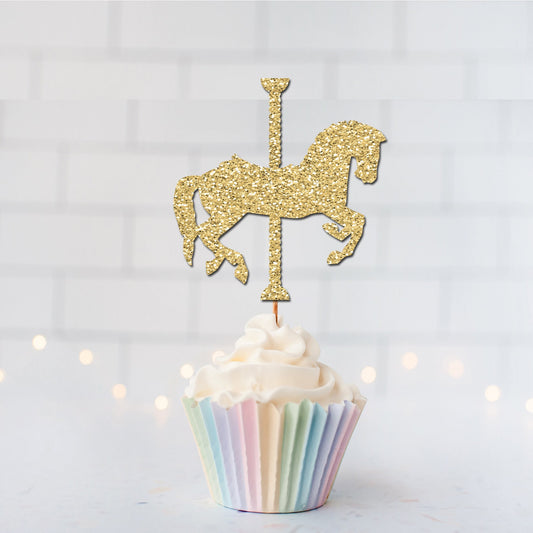 READY TO SHIP Carousel Horse Cupcake Toppers