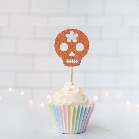 READY TO SHIP Sugar Skull Cupcake Toppers