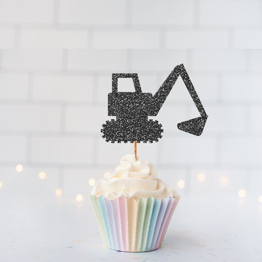 READY TO SHIP - Excavator Cupcake Toppers