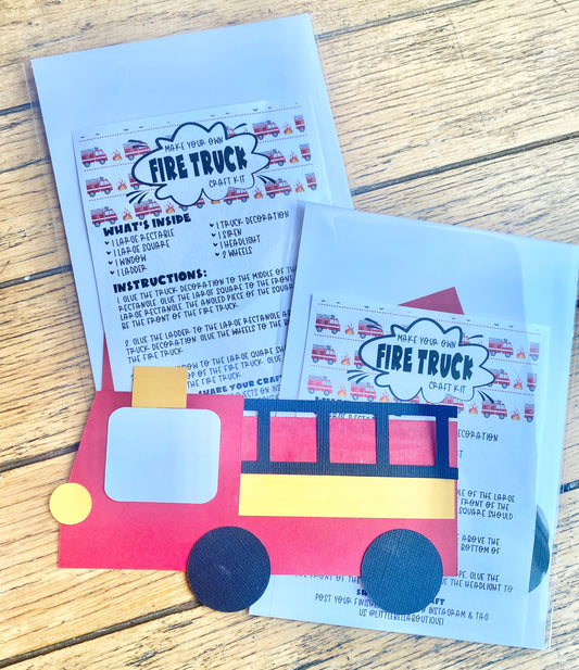 Make Your Own Fire Truck Paper Craft Kit
