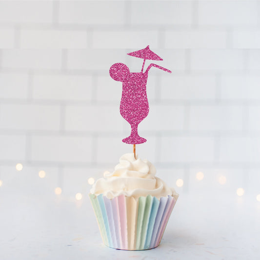 READY TO SHIP Tropical Drink Cupcake Toppers