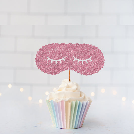 READY TO SHIP Spa Eye Mask Cupcake Toppers