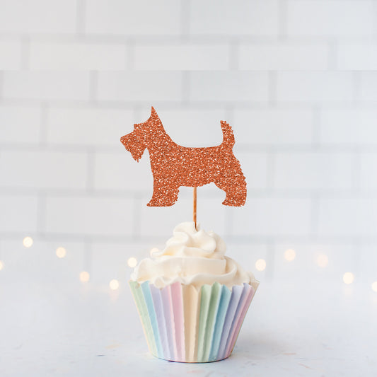 READY TO SHIP Scottie Dog Cupcake Toppers