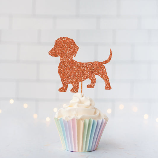 READY TO SHIP Dachshund Cupcake Toppers