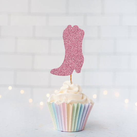 READY TO SHIP Glitter Cowgirl Cupcake Toppers
