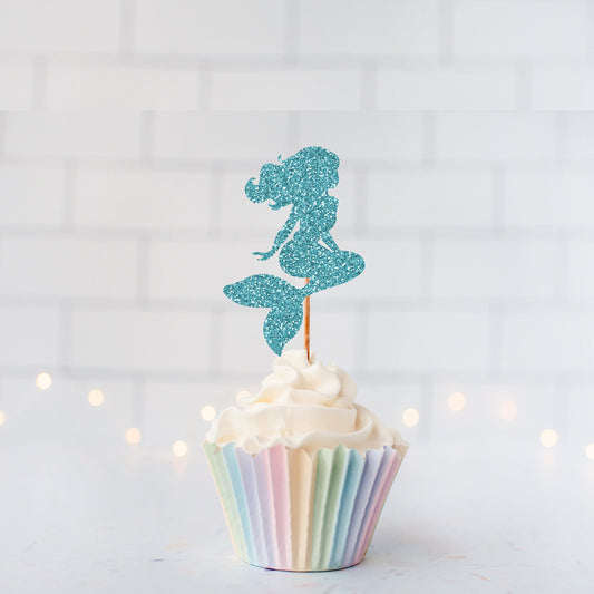 READY TO SHIP Sitting Mermaid Cupcake Toppers