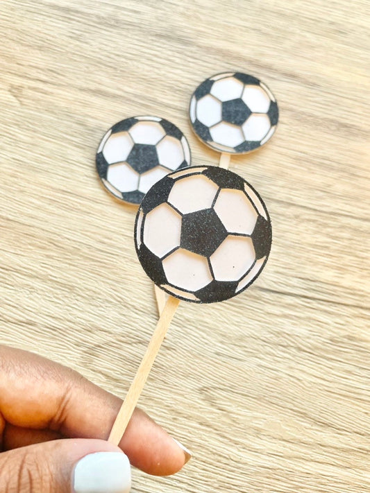 Soccer Ball Cupcake Toppers