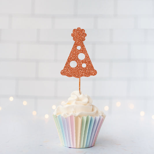 READY TO SHIP Party Hat Cupcake Toppers