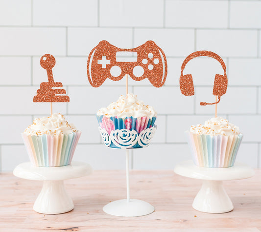 READY TO SHIP Gamer Cupcake Toppers