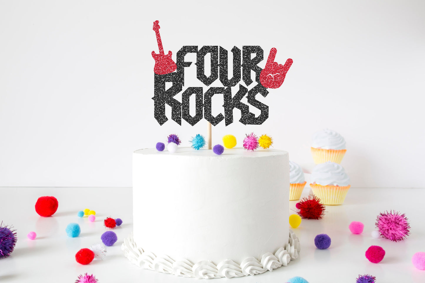 Any Age Rocks Cake Topper - Rock N Roll Cake Topper