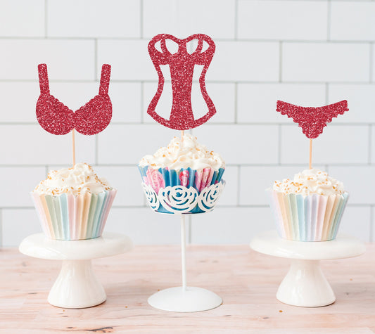 READY TO SHIP Lingerie Cupcake Toppers