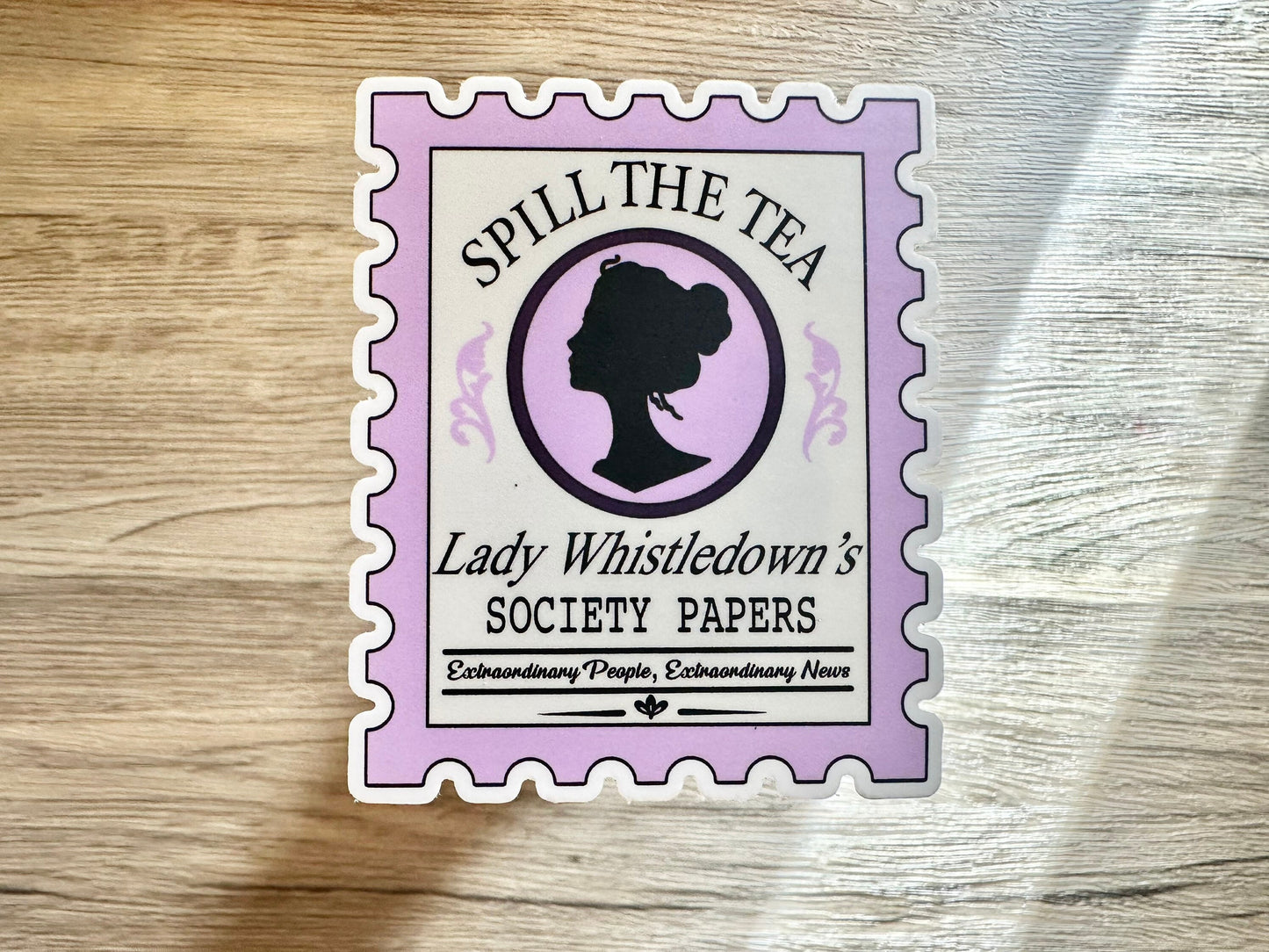 Spill The Tea Vinyl Sticker - Lavender Style - Regency Sticker