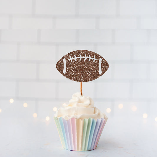 READY TO SHIP Football Cupcake Toppers