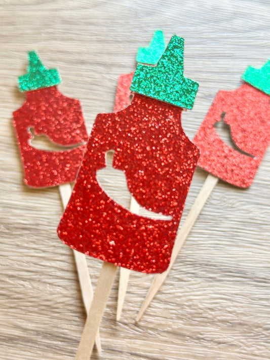 READY TO SHIP Hot Sauce Cupcake Toppers