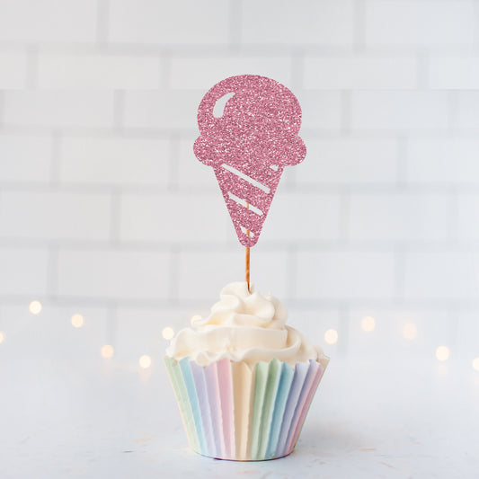 READY TO SHIP Ice Cream Party Cupcake Toppers