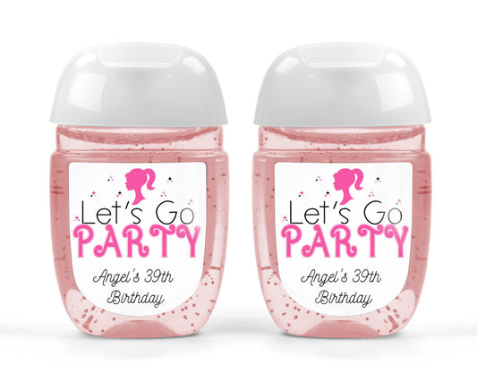 Let's Go Party Hand Sanitizer Labels - Labels ONLY