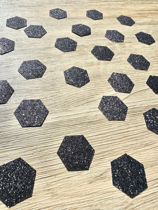 Glitter Confetti Hexagons - 1in Hexagons