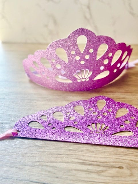Glitter Mermaid Princess Paper Crown - Mermaid Paper Crown Favors